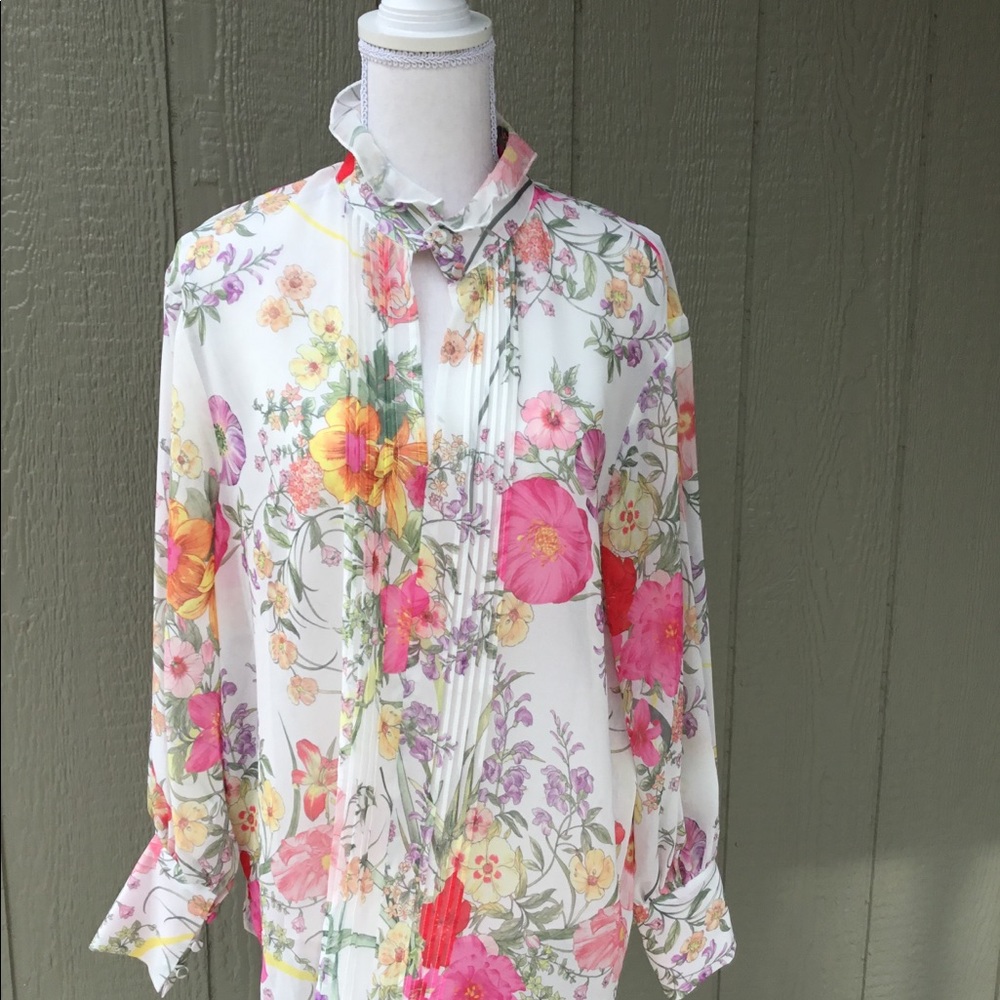 New this Spring!  Gibson Latimer floral blouse